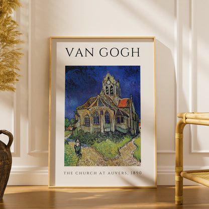 Van Gogh Church at Auvers 1890 Wall Art Print | Vintage Blue Post-Impressionist Poster – product image 1