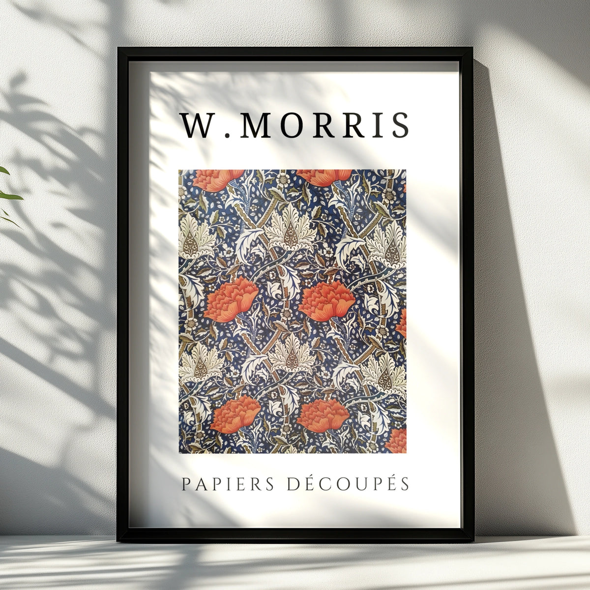 William Morris Floral Wall Art Print | Navy Blue Red Botanical Poster, Living Room Decor – product image 6