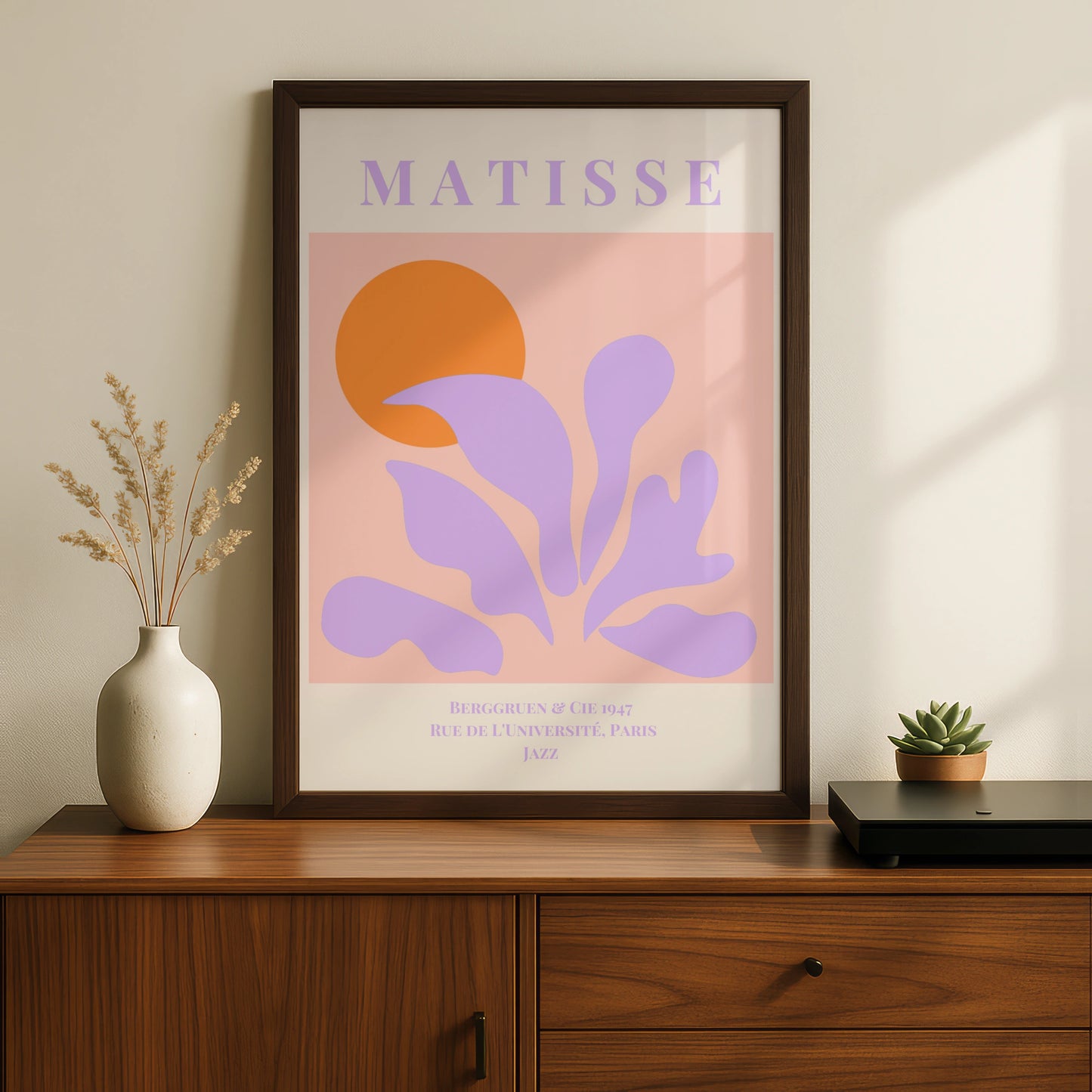 Matisse Jazz Poster, Berggruen Paris 1947, Lilac Pink Orange Maximalist Wall Art