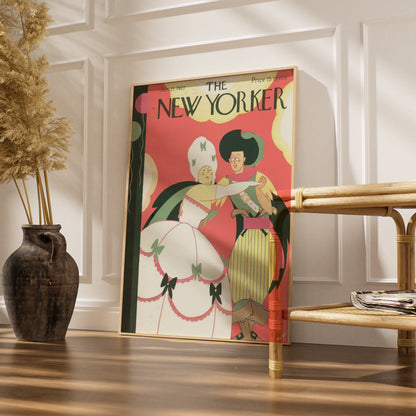New Yorker 1927 Vintage Cover Poster, Art Deco Masquerade Ball Print, Retro Wall Art