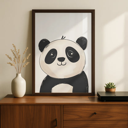 Panda Nursery Wall Art, Cute Panda Print, Baby Animal Poster, Kids Room Decor