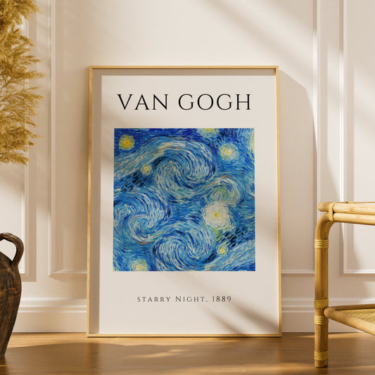 Van Gogh Starry Night Wall Art Print | Blue Swirl Vintage Poster, Gallery Wall Decor – product image 1