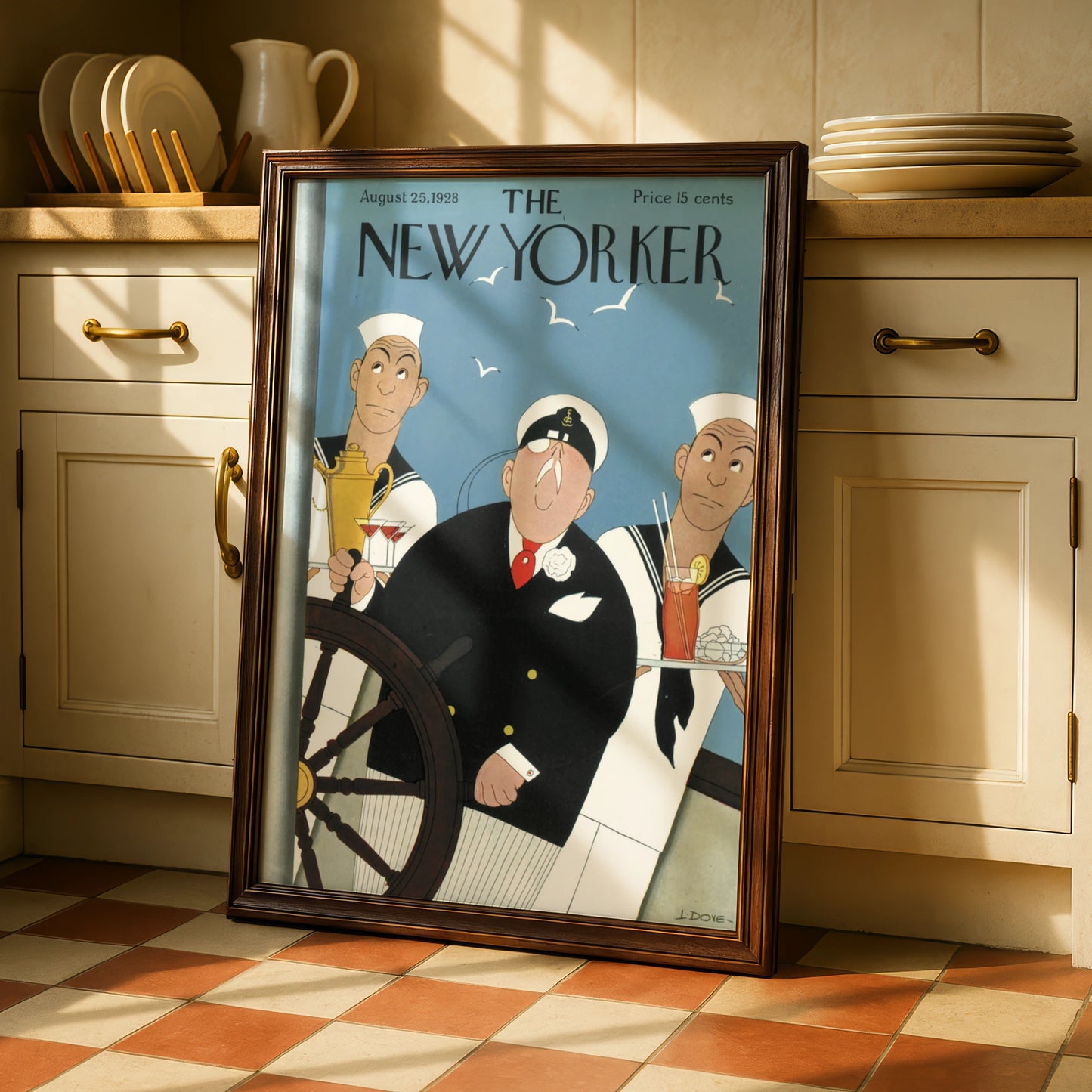 The New Yorker August 1928 Sailor Captain Cover Art Poster, Vintage Nautical Print