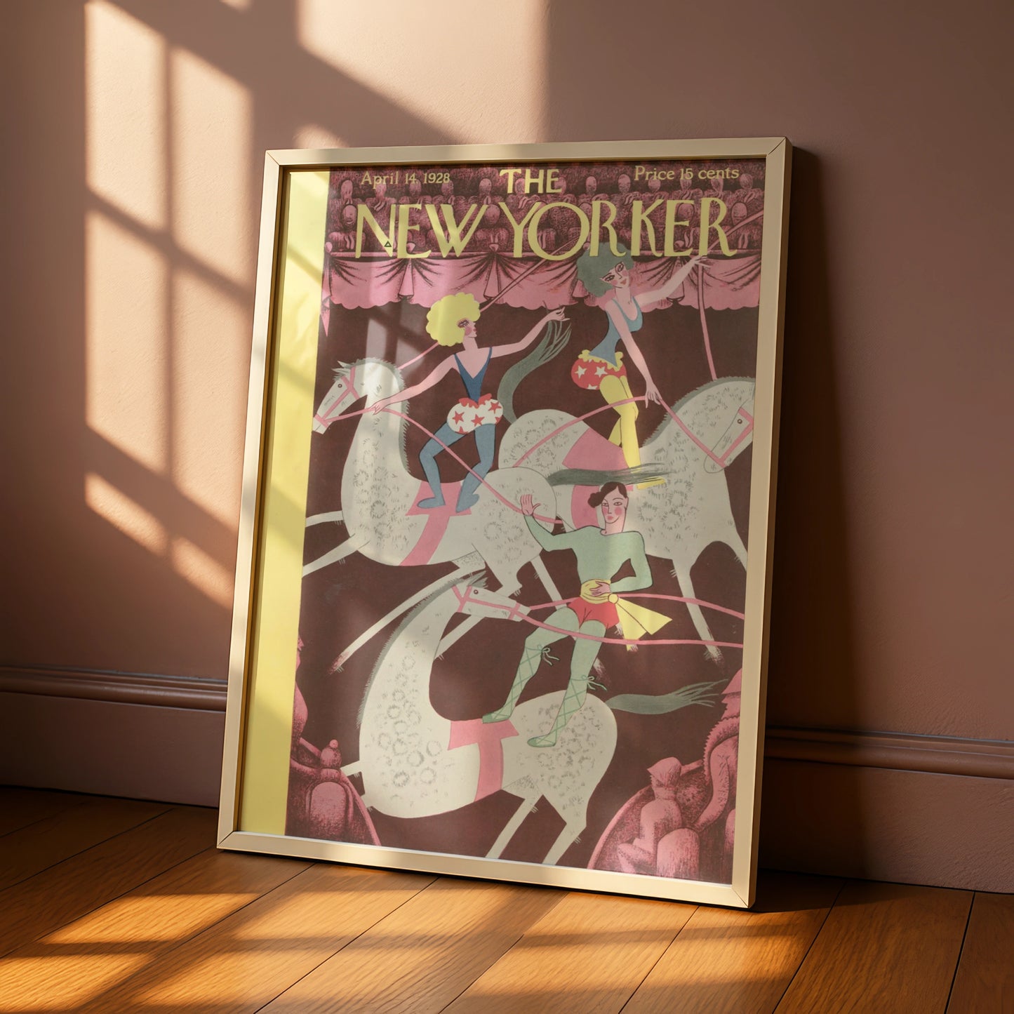 The New Yorker Circus Poster, April 1928 Vintage Cover Art, Acrobat Horse Print