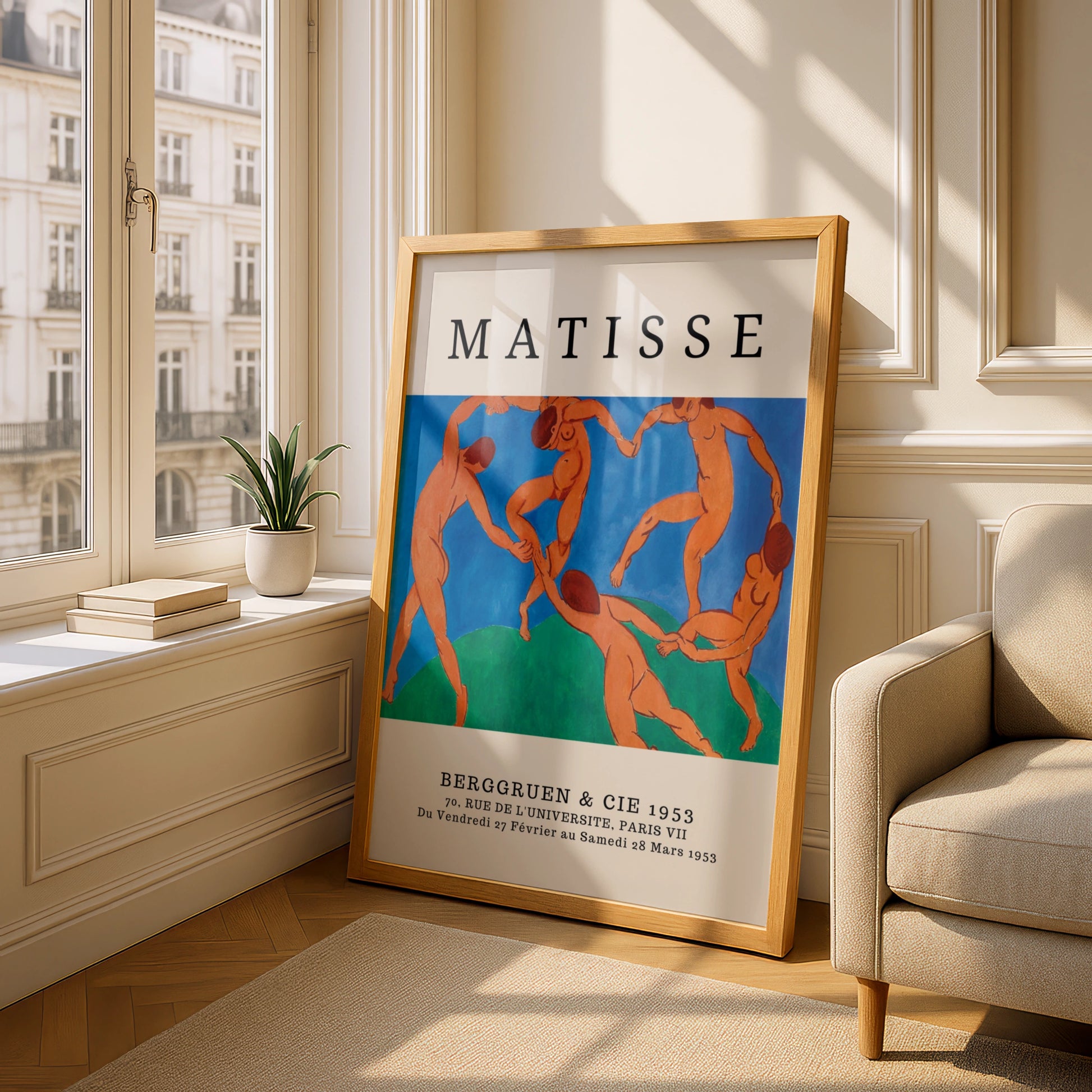 Blue Green Dance Figure Wall Art Print, Colourful Fauvist Modernist Poster – product image 4