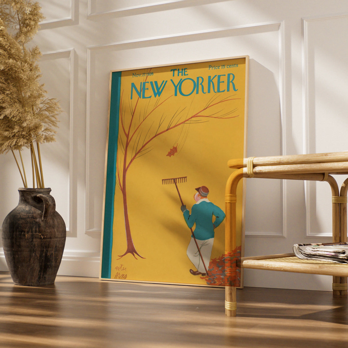 Vintage The New Yorker Art Poster, 1926 Autumn Scene, Retro Wall Art for Home Decor