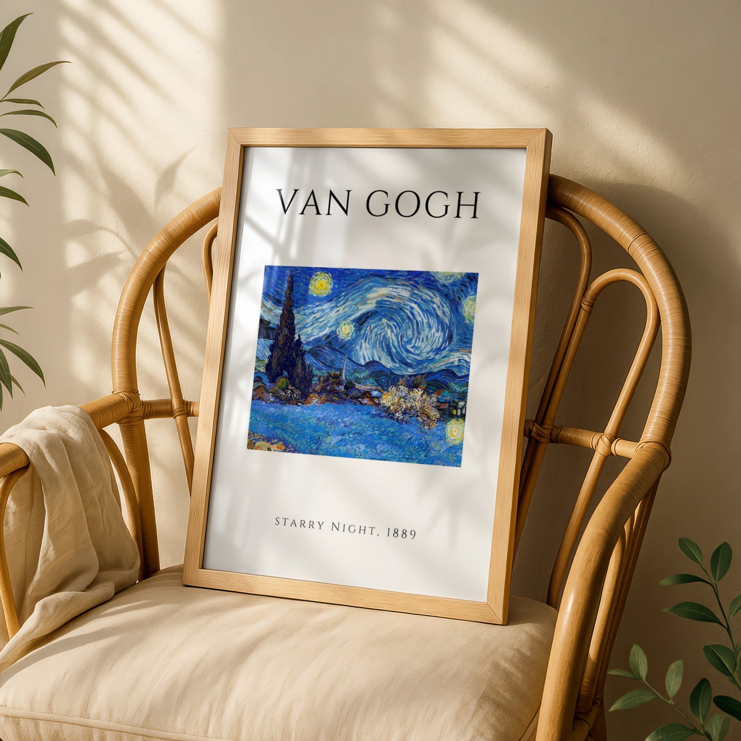 Van Gogh Starry Night Wall Art Print | Blue Swirling Sky Vintage Poster, Gallery Wall – product image 3