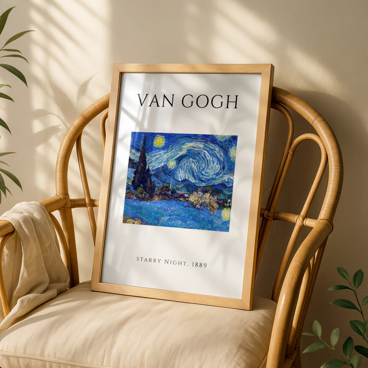 Van Gogh Starry Night Wall Art Print | Blue Swirling Sky Vintage Poster, Gallery Wall – product image 3