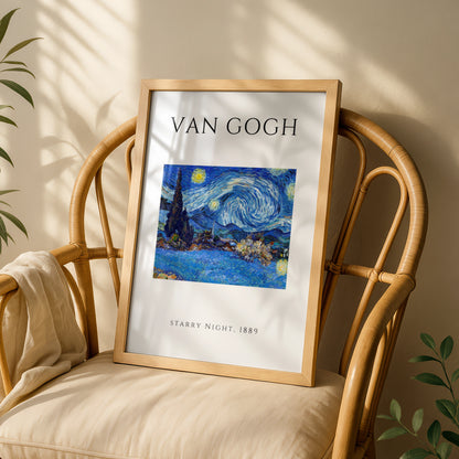 Van Gogh Starry Night Wall Art Print | Blue Swirling Sky Vintage Poster, Gallery Wall – product image 3