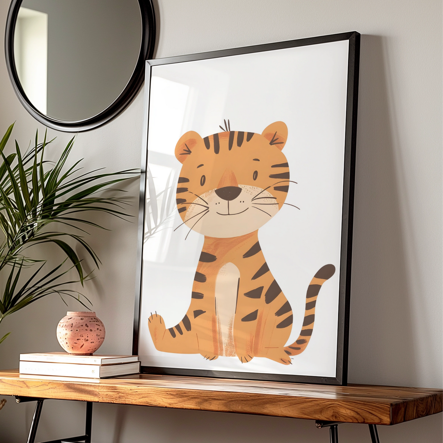 Cute Tiger Nursery Wall Art, Baby Animal Poster, Kids Room Decor, Children's Print