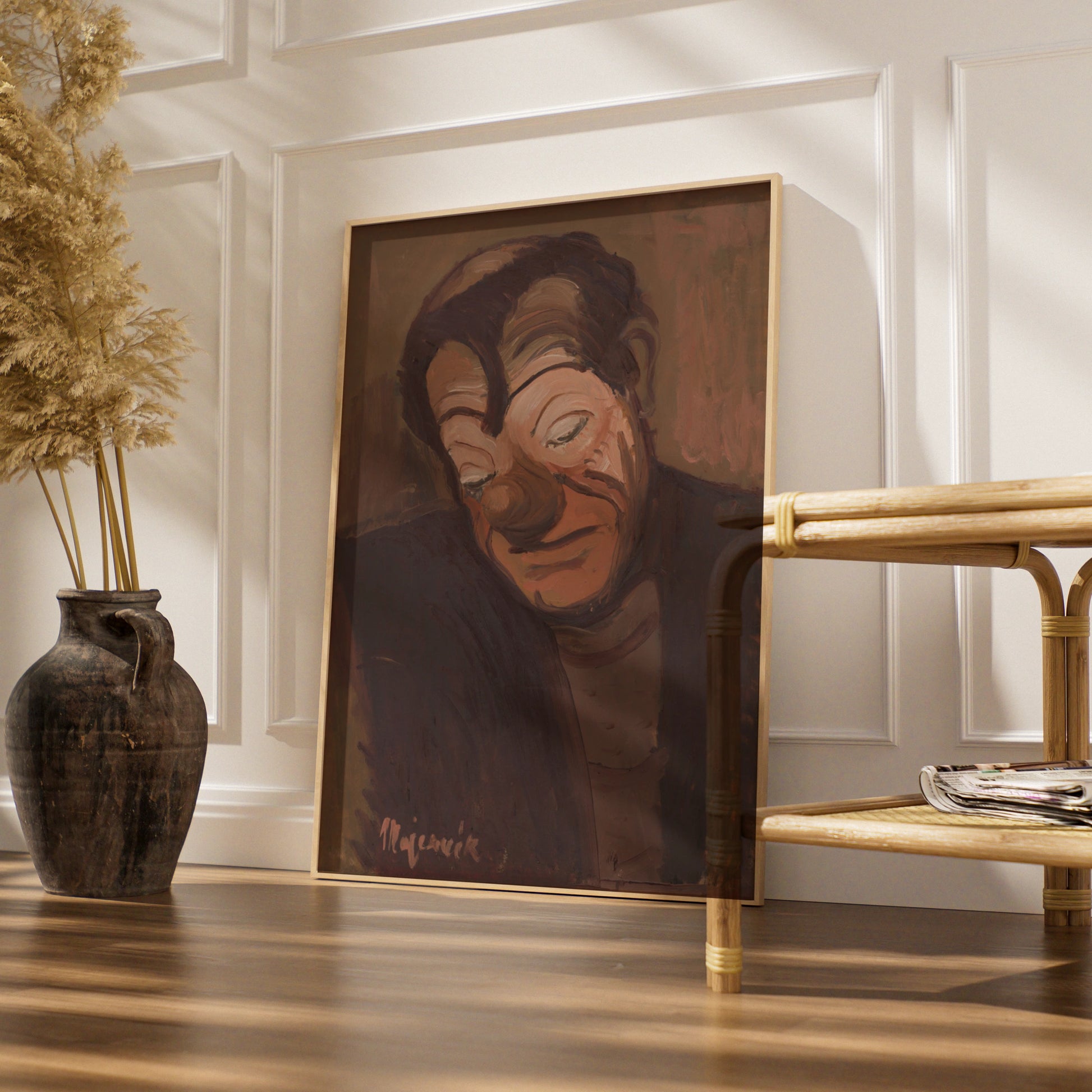 Halloween Creepy Face Poster, Spooky Portrait Wall Art, Dark Gothic Print, Horror Decor