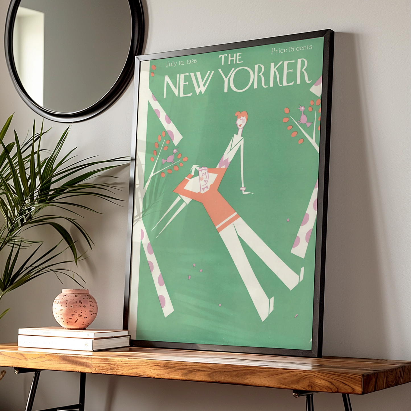 The New Yorker July 1926 Cover Poster, Vintage Art Deco Wall Art, Green Retro Print