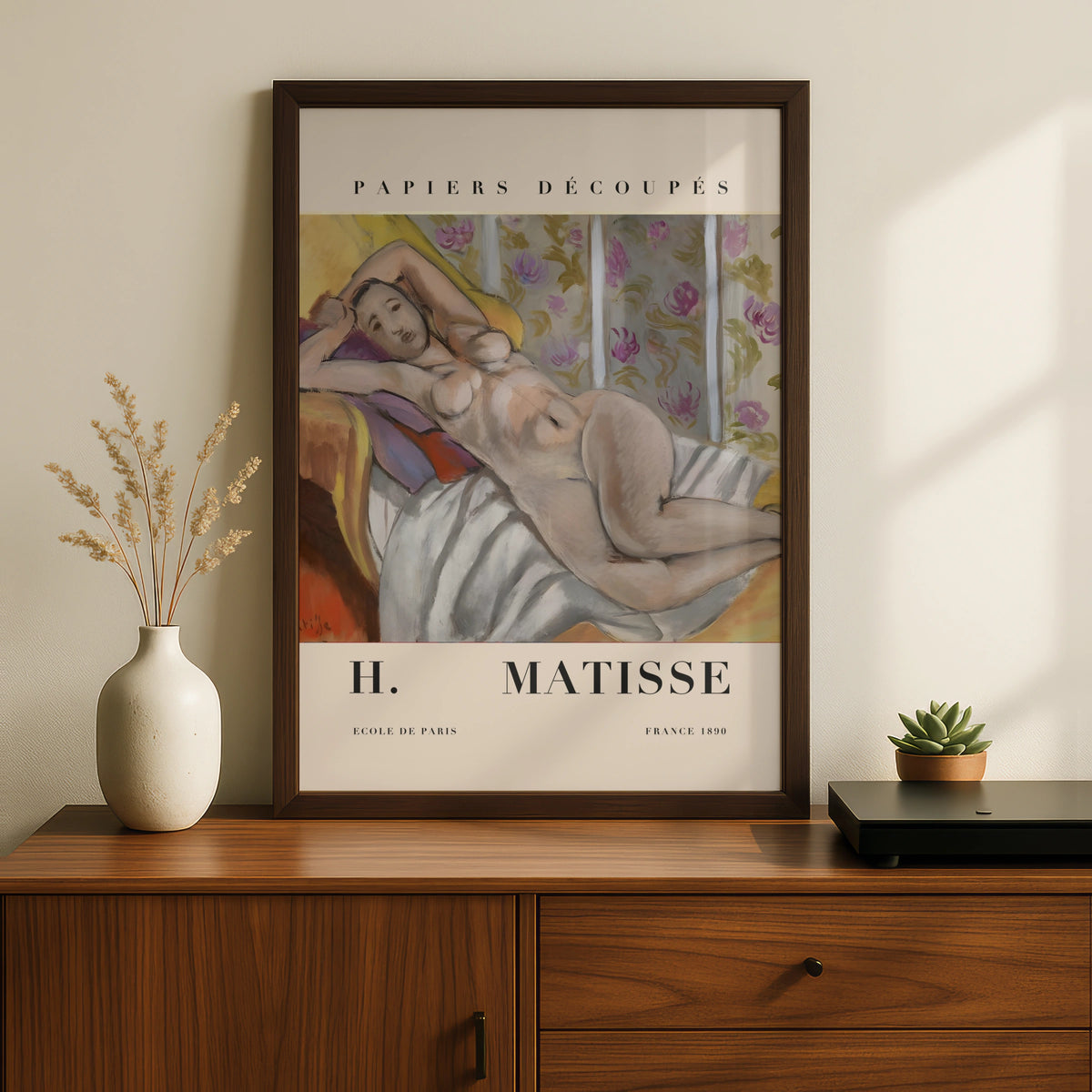 Cut Paper Nude Figure Wall Art Print, Colourful Modernist Vintage Poster – product image 2