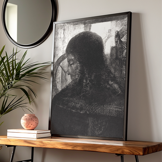 Halloween Dark Gothic Portrait Poster, Occult Figure Wall Art, Spooky Black Print