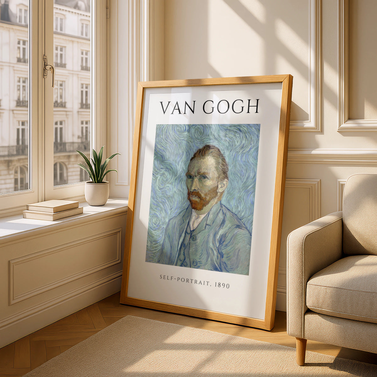 Van Gogh Self Portrait 1890 Wall Art Print | Blue Post-Impressionist Poster – product image 4