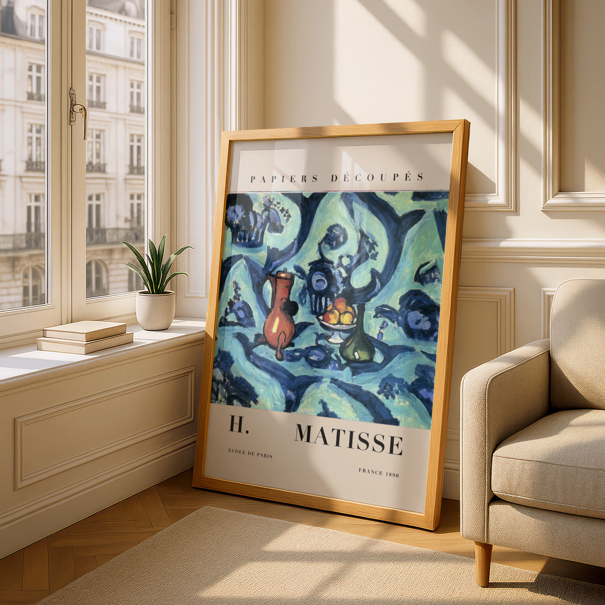 Blue Still Life Wall Art Print, Colourful Fauvist Living Room Poster – product image 4