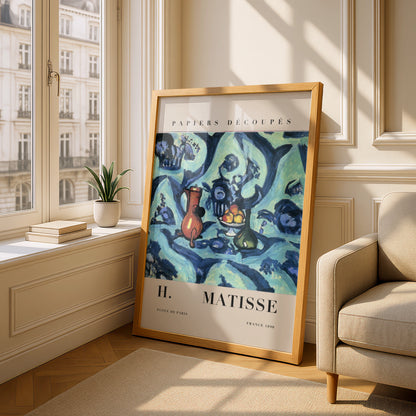 Blue Still Life Wall Art Print, Colourful Fauvist Living Room Poster – product image 4