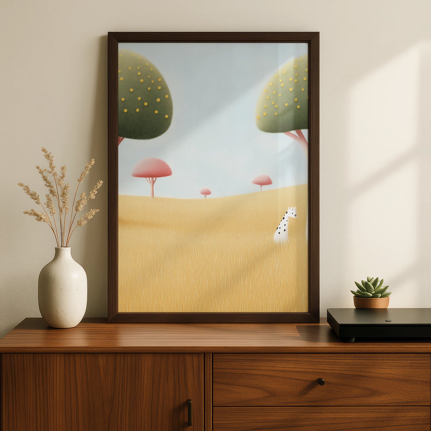 Giraffe Nursery Wall Art, Safari Baby Print, Kids Room Poster, Pastel Animal Decor