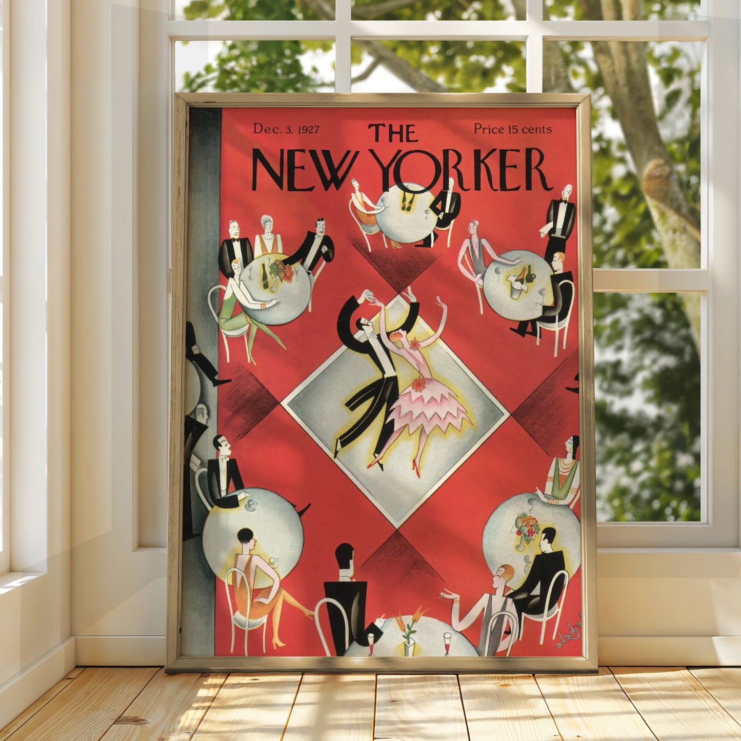 The New Yorker 1927 Art Deco Dance Cover Poster, Vintage Red Jazz Age Wall Art