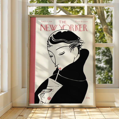 New Yorker April 1926 Cover Poster, Art Deco Woman, Vintage Magazine Wall Art