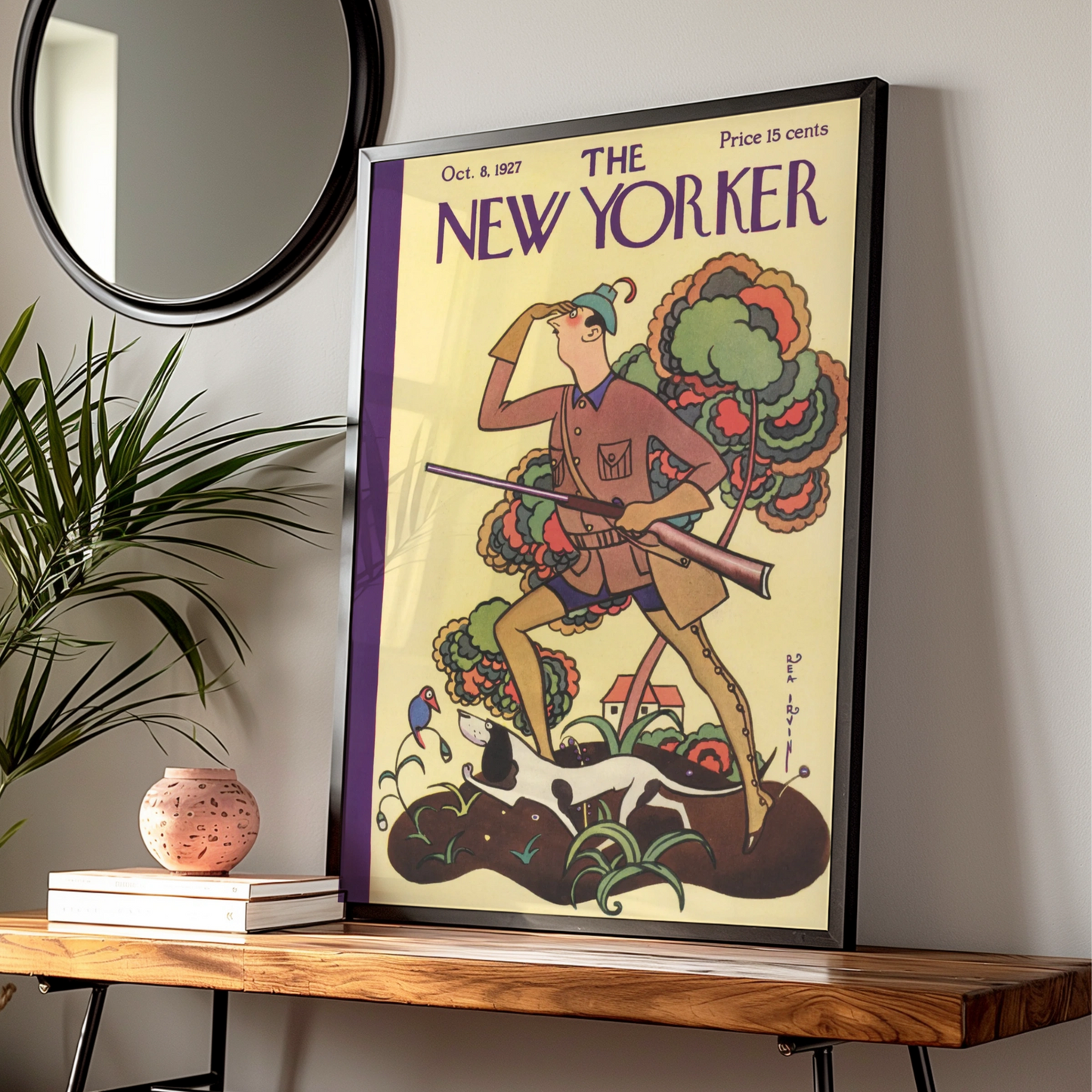 The New Yorker October 1927 Cover Poster, Vintage Hunter Art Deco Wall Art Print