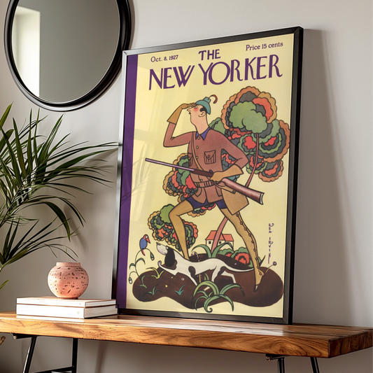 The New Yorker October 1927 Cover Poster, Vintage Hunter Art Deco Wall Art Print