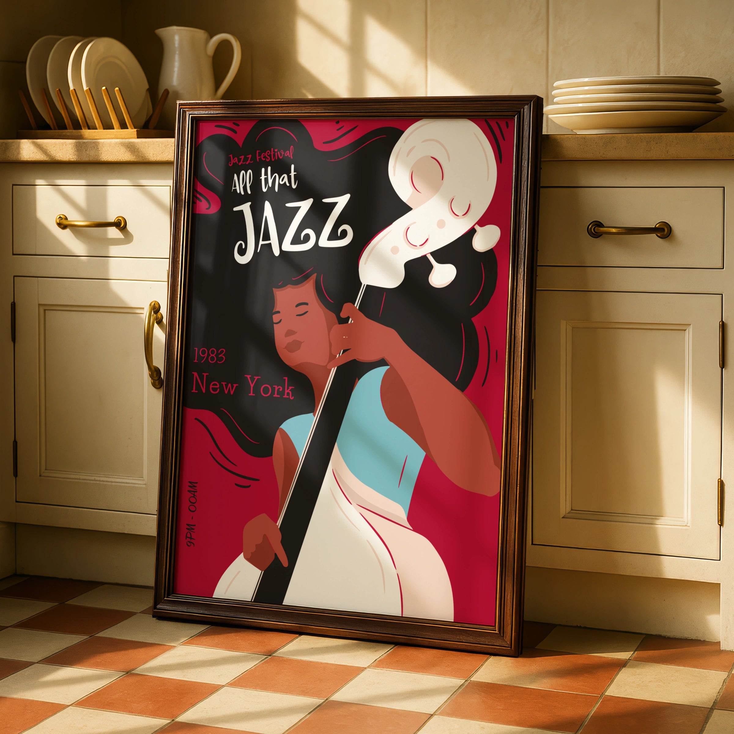 All That Jazz Festival Poster, 1983 New York Art, Vintage Jazz Music Art, Colourful Wall Decor