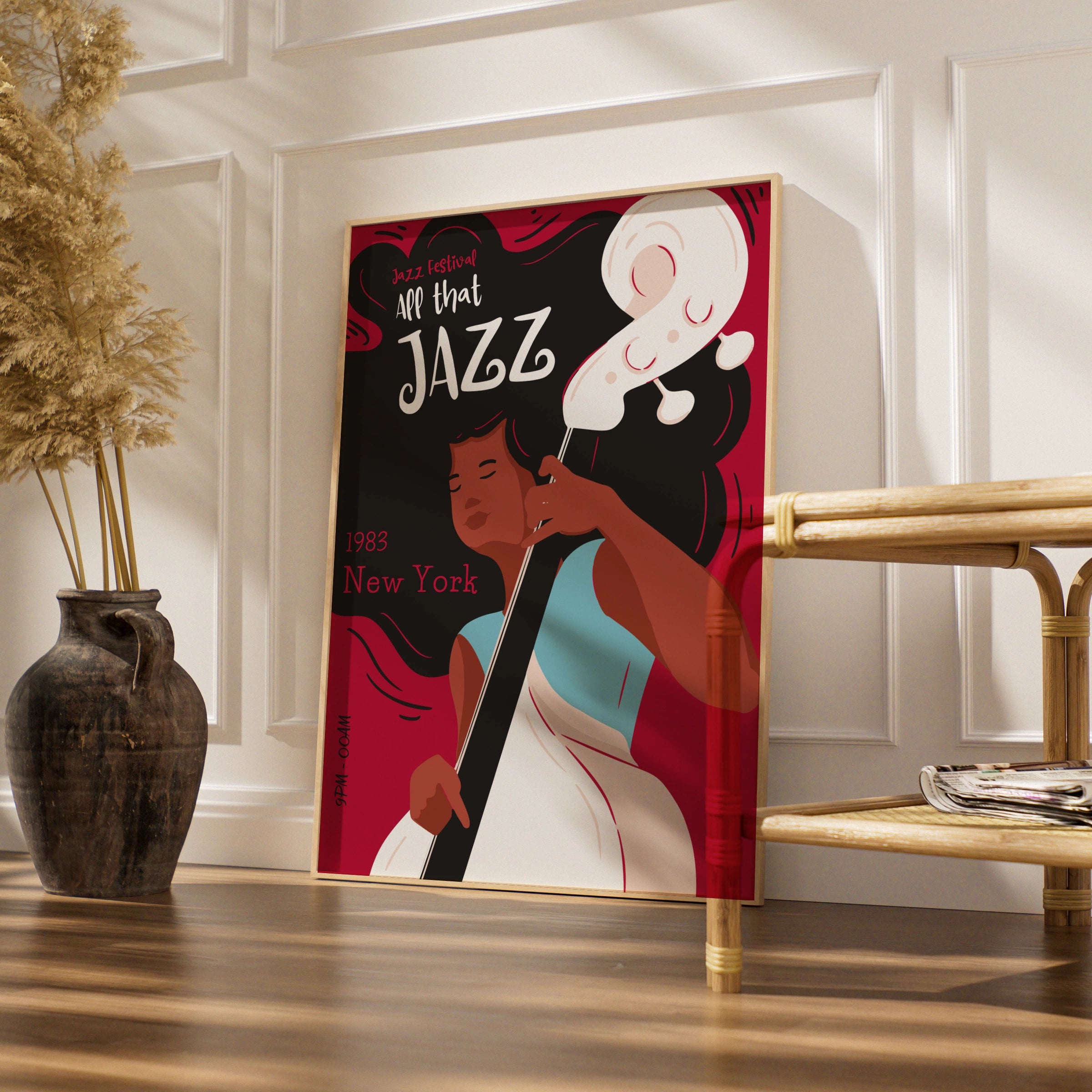 All That Jazz Festival Poster, 1983 New York Art, Vintage Jazz Music Art, Colourful Wall Decor