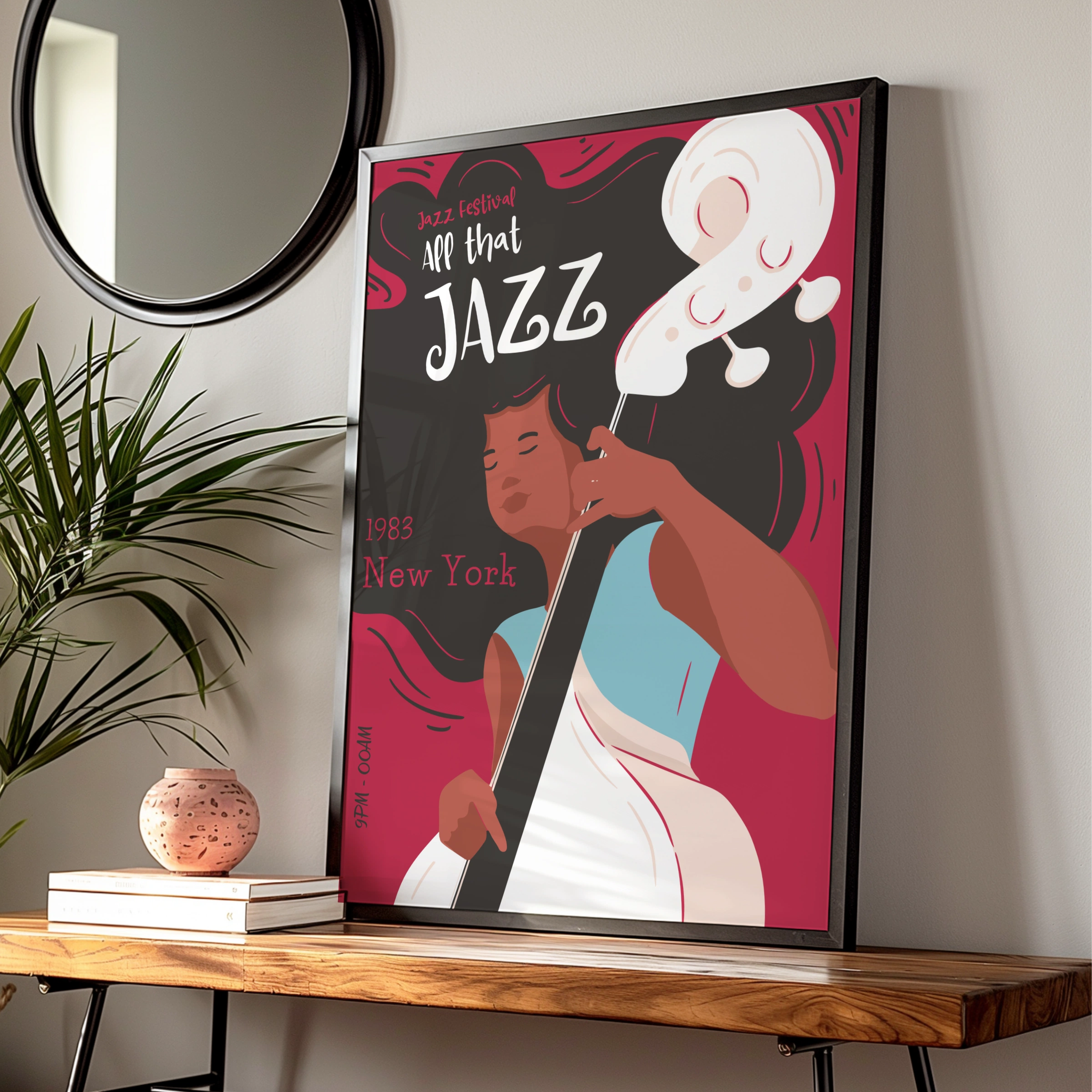 All That Jazz Festival Poster, 1983 New York Art, Vintage Jazz Music Art, Colourful Wall Decor