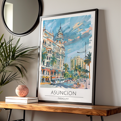 Asuncion Paraguay Art Print, Vibrant Cityscape Poster, Tropical Urban Wall Art, Travel Decor
