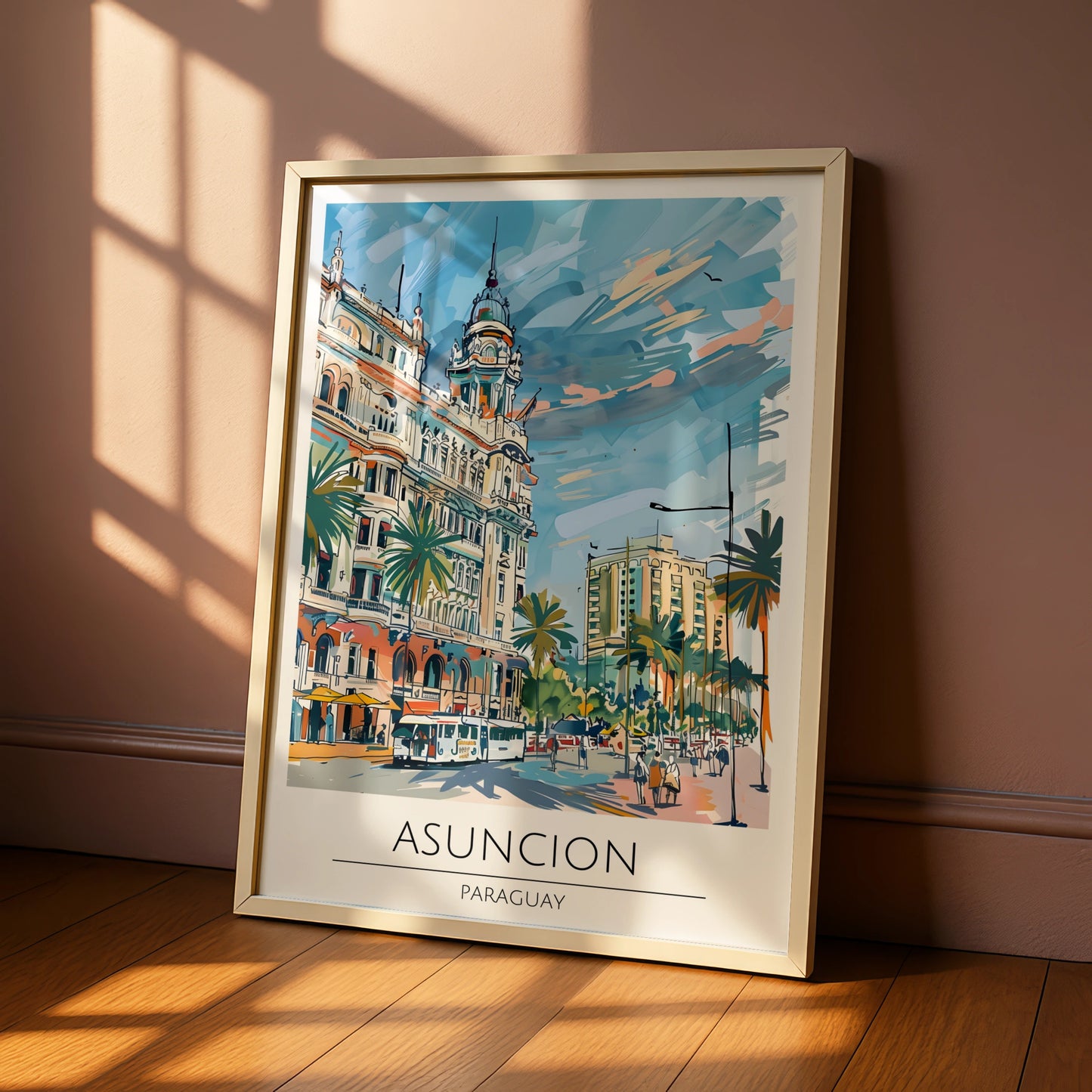 Asuncion Paraguay Art Print, Vibrant Cityscape Poster, Tropical Urban Wall Art, Travel Decor