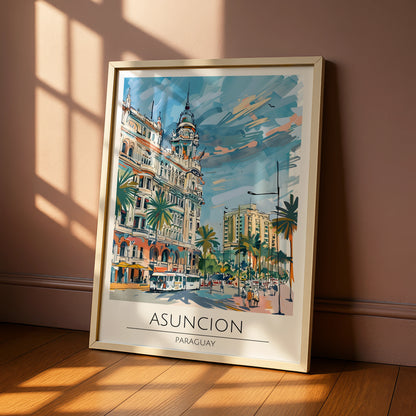 Asuncion Paraguay Art Print, Vibrant Cityscape Poster, Tropical Urban Wall Art, Travel Decor