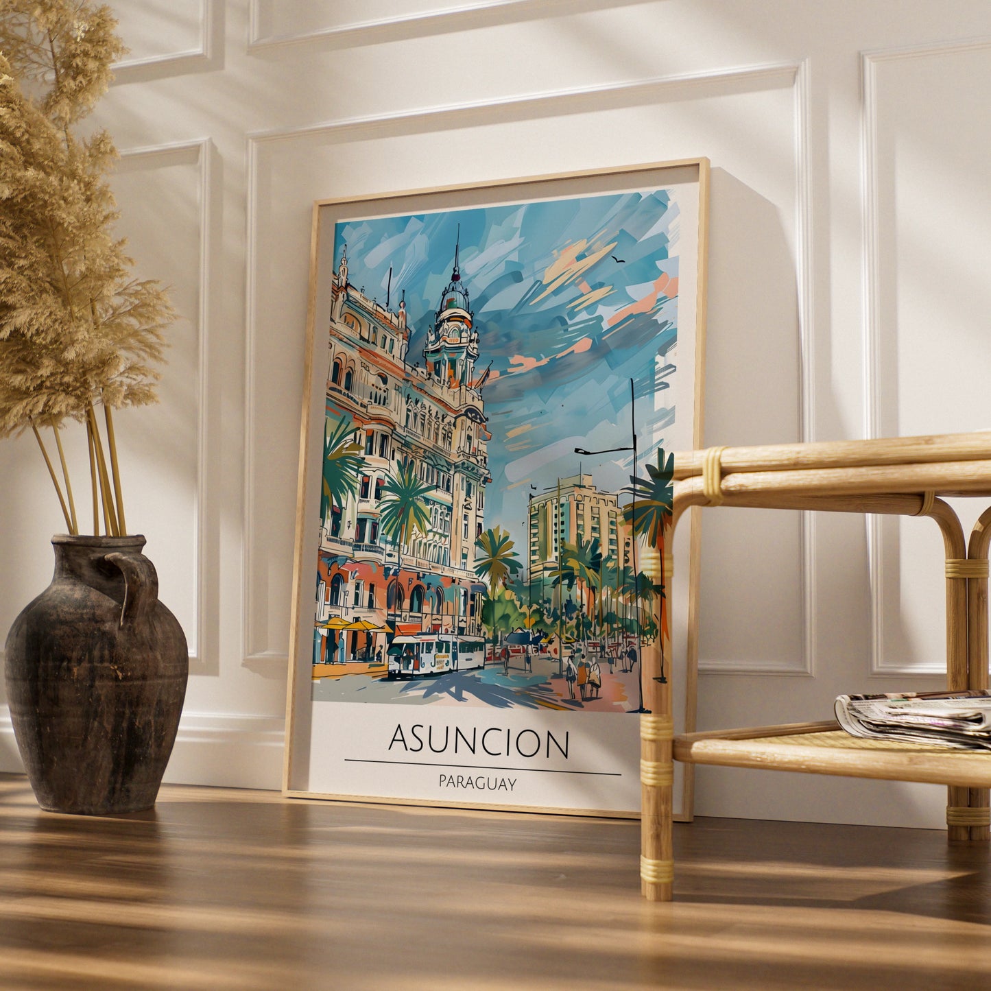 Asuncion Paraguay Art Print, Vibrant Cityscape Poster, Tropical Urban Wall Art, Travel Decor