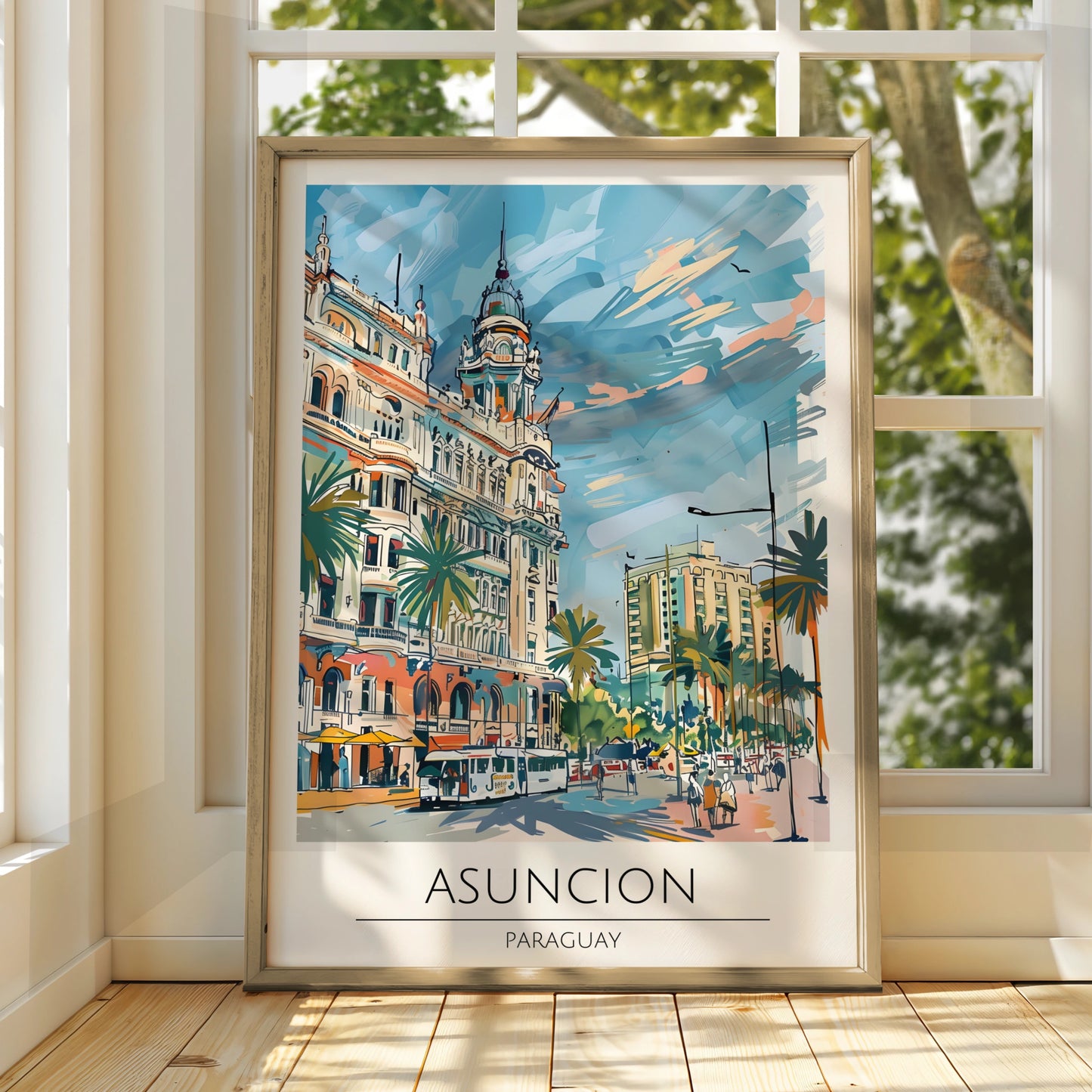 Asuncion Paraguay Art Print, Vibrant Cityscape Poster, Tropical Urban Wall Art, Travel Decor