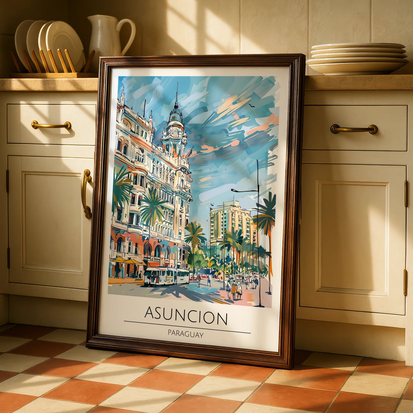 Asuncion Paraguay Art Print, Vibrant Cityscape Poster, Tropical Urban Wall Art, Travel Decor