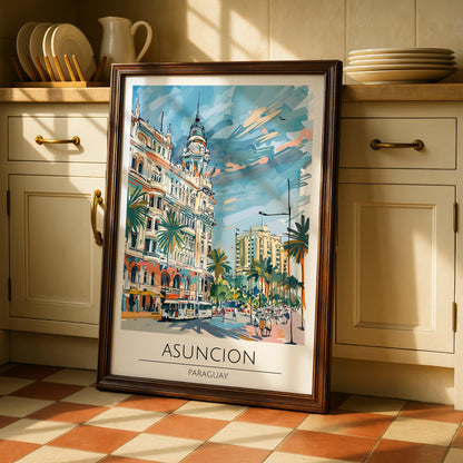 Asuncion Paraguay Art Print, Vibrant Cityscape Poster, Tropical Urban Wall Art, Travel Decor