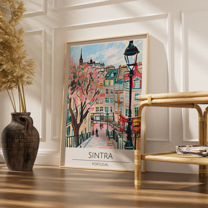 Sintra Portugal Art Print, Colourful Cityscape Poster, Urban Wall Art, Modern Illustration of Sintra