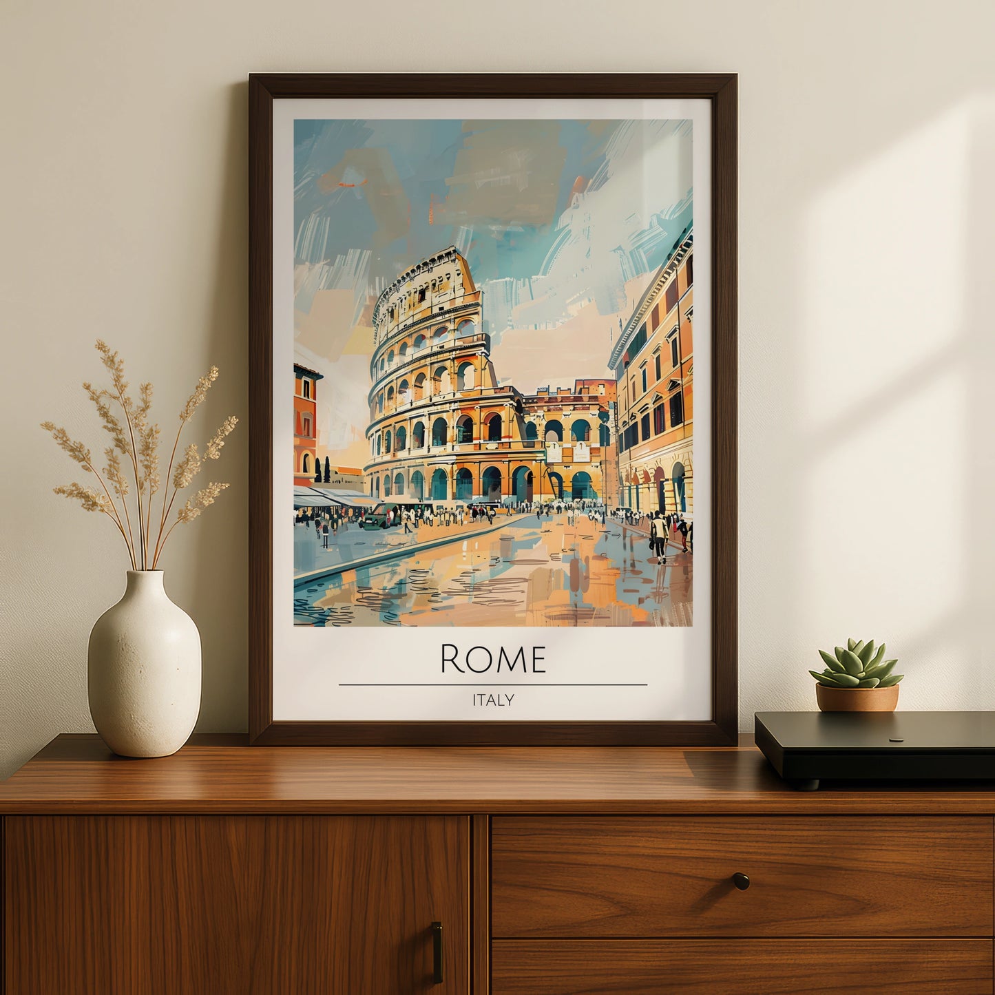 Rome Art Print, Maximalist Poster, Colosseum Artwork, Italian Cityscape, Travel Wall Art, Vibrant