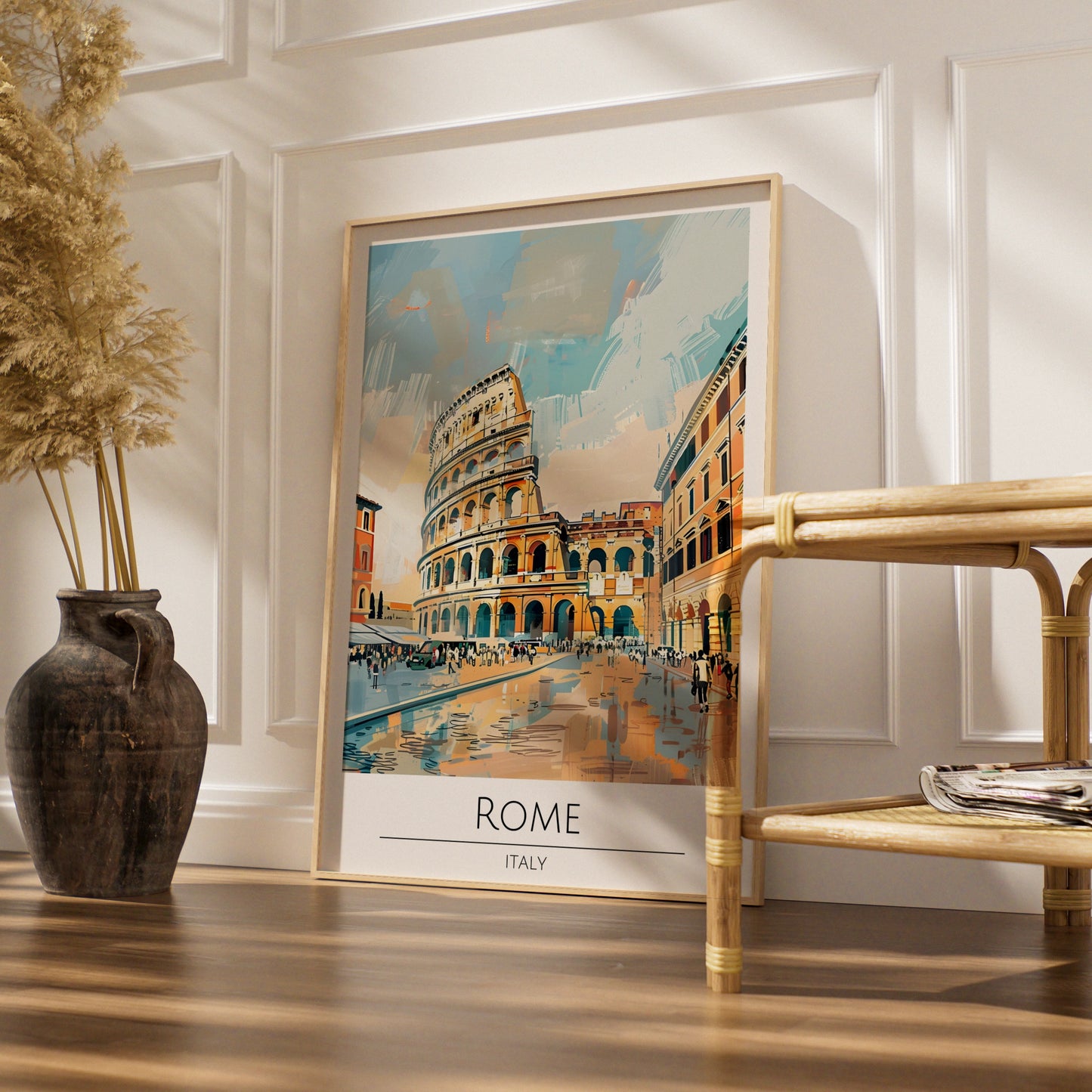 Rome Art Print, Maximalist Poster, Colosseum Artwork, Italian Cityscape, Travel Wall Art, Vibrant