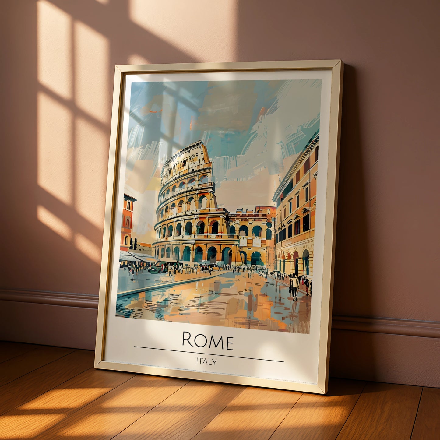 Rome Art Print, Maximalist Poster, Colosseum Artwork, Italian Cityscape, Travel Wall Art, Vibrant