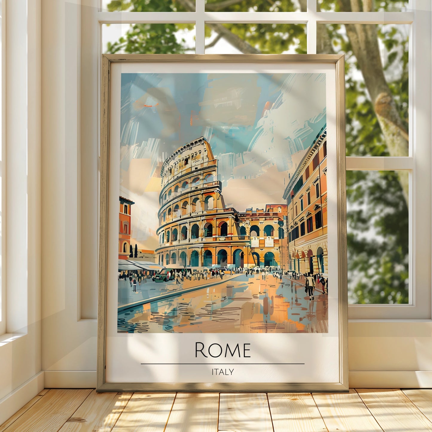 Rome Art Print, Maximalist Poster, Colosseum Artwork, Italian Cityscape, Travel Wall Art, Vibrant