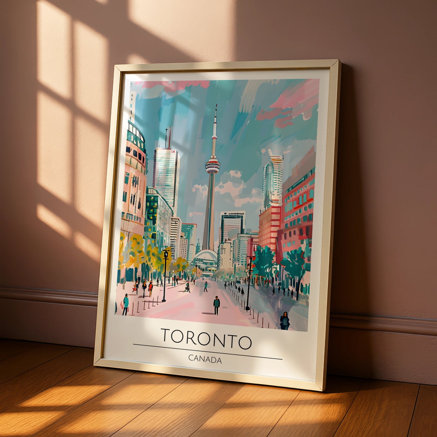 Toronto Cityscape Art Print, Colourful Skyline Poster, Canadian Wall Art, Modern Toronto Decor