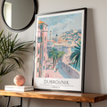 Dramatic Dubrovnik Poster, Croatia Art Print, Colourful Cityscape, Travel Wall Art