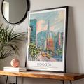 Bogota Art Print, Colombian City Poster, Urban Landscape Wall Decor, Vibrant Columbia Art, Modern