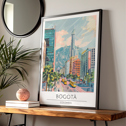 Bogota Art Print, Colombian City Poster, Urban Landscape Wall Decor, Vibrant Columbia Art, Modern