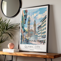 Quebec City Art Print, Colourful Cityscape, Canadian Landmark Poster, Modern Wall Decor