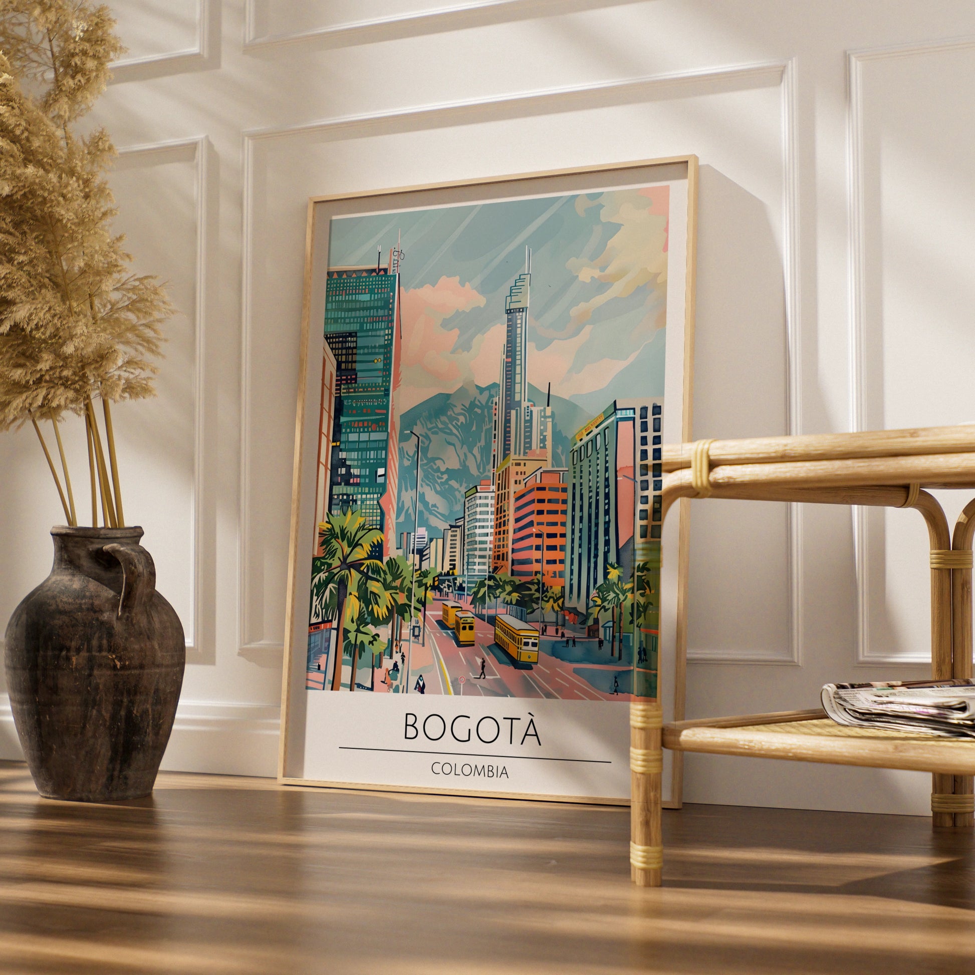 Bogota Art Print, Colombian City Poster, Urban Landscape Wall Decor, Vibrant Columbia Art, Modern