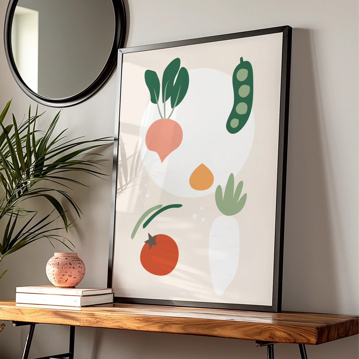 Vegetable Kitchen Wall Art, Minimalist Food Poster, Colourful Veggie Print for Kitchen Decor