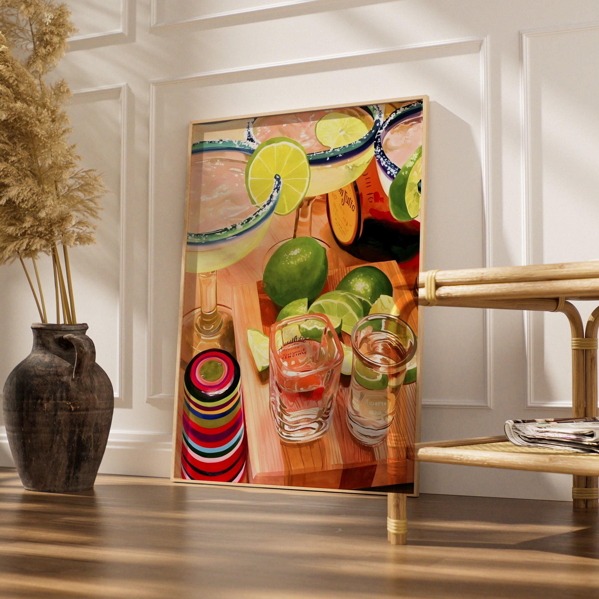 Margarita Kitchen Art Print, Tequila Cocktail Poster, Bar Cart Wall Decor