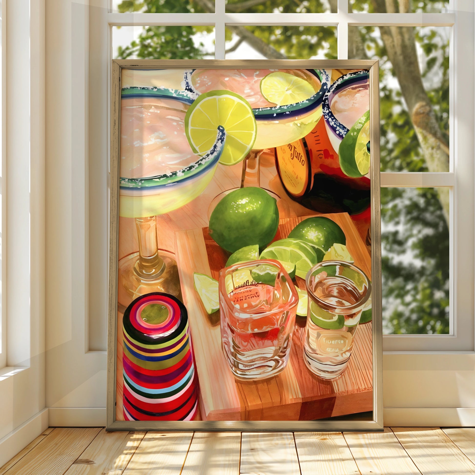 Margarita Kitchen Art Print, Tequila Cocktail Poster, Bar Cart Wall Decor